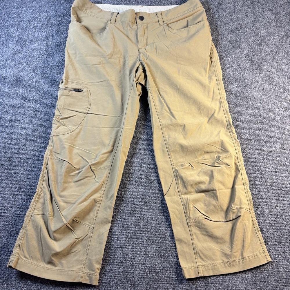 Patagonia Quandary Hiking Pants Womens 8 Tan Khaki Stretch Cargo Cropped Outdoor